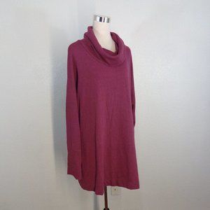 Ava & viv beige burgundy long sleeve cowl neck pullover sweater 4X